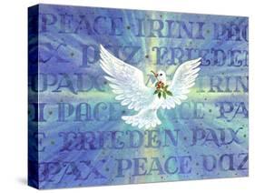 Greeting Card - Dove with the Word Peace in Different Languages-null-Stretched Canvas