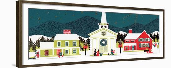 Greeting Card - Village Scene with Church, National Museum of American History-null-Framed Premium Giclee Print