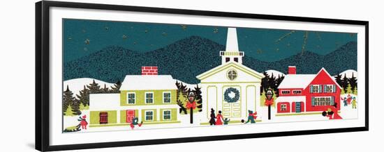 Greeting Card - Village Scene with Church, National Museum of American History-null-Framed Premium Giclee Print