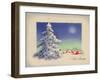 Greeting Card - White Christmas, White Tree with Red Village, National Museum of American History-null-Framed Art Print