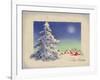 Greeting Card - White Christmas, White Tree with Red Village, National Museum of American History-null-Framed Art Print