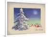 Greeting Card - White Christmas, White Tree with Red Village, National Museum of American History-null-Framed Art Print