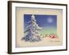 Greeting Card - White Christmas, White Tree with Red Village, National Museum of American History-null-Framed Art Print