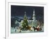 Greeting Card - White Church with Large Tree and People Surrounding-null-Framed Art Print