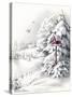 Greeting Card - Winter Scene with Red Birdhouse, National Museum of American History-null-Stretched Canvas