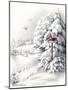Greeting Card - Winter Scene with Red Birdhouse, National Museum of American History-null-Mounted Art Print