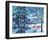 Greeting Card - Winter Scene with Red Village, National Museum of American History-null-Framed Art Print