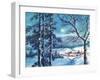 Greeting Card - Winter Scene with Red Village, National Museum of American History-null-Framed Art Print