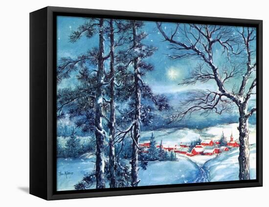 Greeting Card - Winter Scene with Red Village, National Museum of American History-null-Framed Stretched Canvas