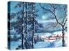 Greeting Card - Winter Scene with Red Village, National Museum of American History-null-Stretched Canvas