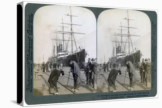 Greeting for Newcomers on the Pier Alongside the Pacific Mail Ss 'China, Yokohama, Japan, 1904-Underwood & Underwood-Stretched Canvas