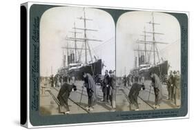 Greeting for Newcomers on the Pier Alongside the Pacific Mail Ss 'China, Yokohama, Japan, 1904-Underwood & Underwood-Stretched Canvas