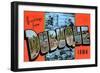 Greeting from Dubuque, Iowa-null-Framed Art Print