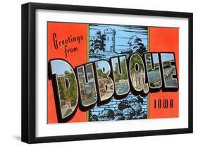 Greeting from Dubuque, Iowa-null-Framed Art Print