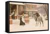 Greeting the Postman-Robert Walker Macbeth-Framed Stretched Canvas