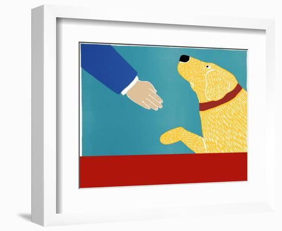 Greeting Visitors Good Dog Banner Yellow-Stephen Huneck-Framed Giclee Print