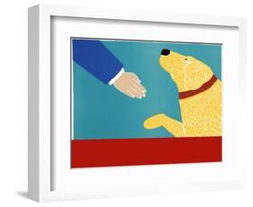 Greeting Visitors Good Dog Banner Yellow-Stephen Huneck-Framed Giclee Print