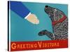 Greeting Visitors Good Dog Banner-Stephen Huneck-Stretched Canvas