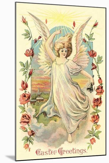 Greetings, Angel Amid Roses-null-Mounted Art Print