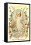 Greetings, Angel Amid Roses-null-Framed Stretched Canvas