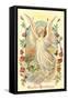 Greetings, Angel Amid Roses-null-Framed Stretched Canvas