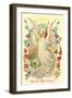 Greetings, Angel Amid Roses-null-Framed Art Print