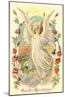 Greetings, Angel Amid Roses-null-Mounted Art Print