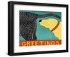 Greetings Black Yellow-Stephen Huneck-Framed Giclee Print