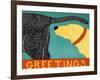 Greetings Black Yellow-Stephen Huneck-Framed Giclee Print