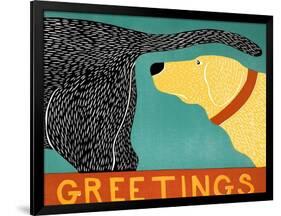 Greetings Black Yellow-Stephen Huneck-Framed Giclee Print