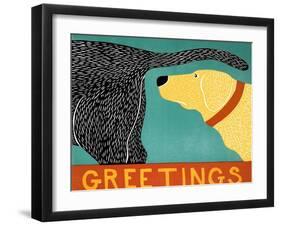 Greetings Black Yellow-Stephen Huneck-Framed Giclee Print