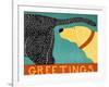 Greetings Black Yellow-Stephen Huneck-Framed Premium Giclee Print