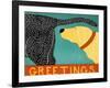 Greetings Black Yellow-Stephen Huneck-Framed Premium Giclee Print