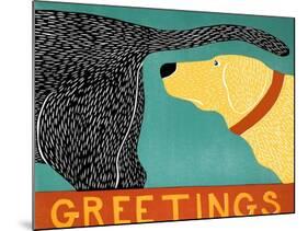 Greetings Black Yellow-Stephen Huneck-Mounted Premium Giclee Print