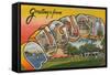 Greetings Card Featuring Augusta, Georgia, 1943-null-Framed Stretched Canvas