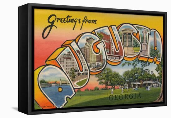 Greetings Card Featuring Augusta, Georgia, 1943-null-Framed Stretched Canvas