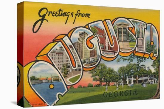 Greetings Card Featuring Augusta, Georgia, 1943-null-Stretched Canvas