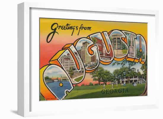 Greetings Card Featuring Augusta, Georgia, 1943-null-Framed Premium Giclee Print