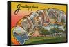 Greetings Card Featuring Augusta, Georgia, 1943-null-Framed Stretched Canvas