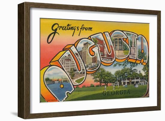 Greetings Card Featuring Augusta, Georgia, 1943-null-Framed Giclee Print