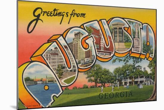 Greetings Card Featuring Augusta, Georgia, 1943-null-Mounted Giclee Print