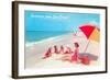 Greetings, Family on Beach, San Diego, California-null-Framed Art Print