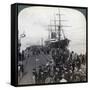 Greetings for Newcomers on the Pier Alongside the Pacific Mail Ss 'China, at Yokohama, Japan, 1904-Underwood & Underwood-Framed Stretched Canvas