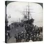 Greetings for Newcomers on the Pier Alongside the Pacific Mail Ss 'China, at Yokohama, Japan, 1904-Underwood & Underwood-Stretched Canvas