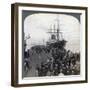 Greetings for Newcomers on the Pier Alongside the Pacific Mail Ss 'China, at Yokohama, Japan, 1904-Underwood & Underwood-Framed Giclee Print