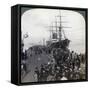 Greetings for Newcomers on the Pier Alongside the Pacific Mail Ss 'China, at Yokohama, Japan, 1904-Underwood & Underwood-Framed Stretched Canvas