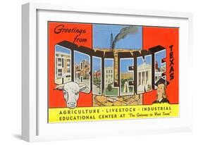 Greetings from Abilene, Texas, the Gateway to West Texas-null-Framed Giclee Print