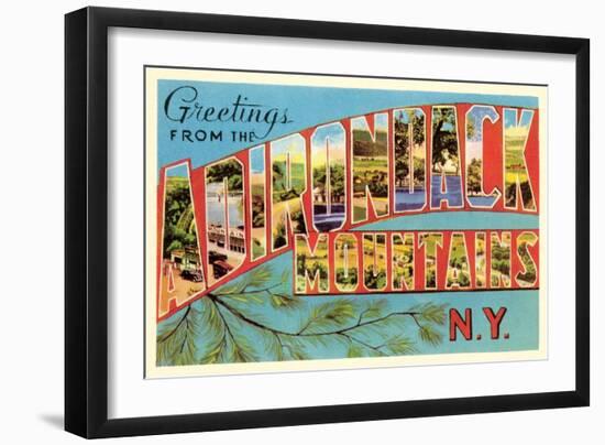 Greetings from Adirondack Mountains, New York-null-Framed Art Print