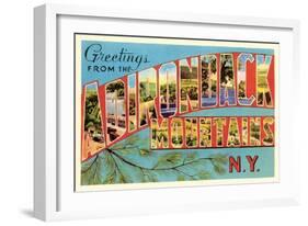 Greetings from Adirondack Mountains, New York-null-Framed Art Print