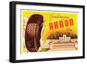 Greetings from Akron, Ohio-null-Framed Art Print